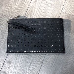Michael Kors Leather XL Zip Clutch